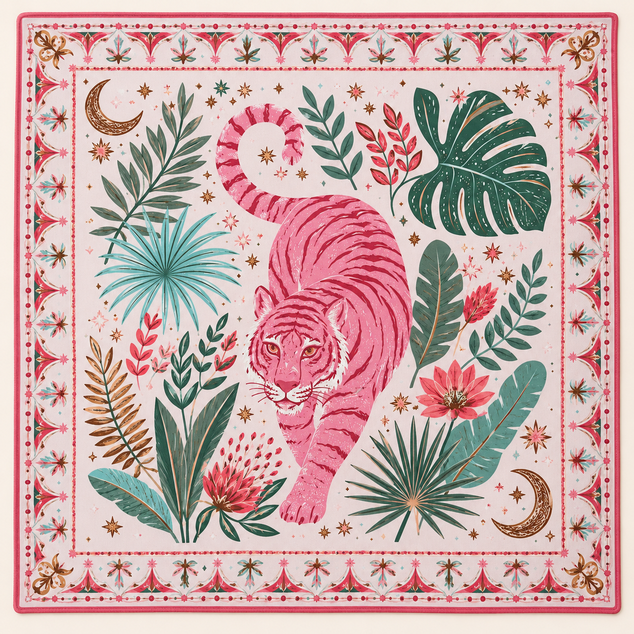 Blush Tiger mahjong mat